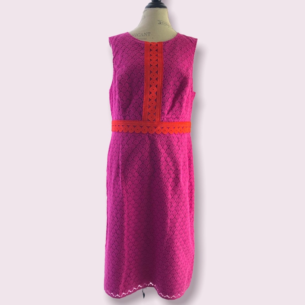 Boden Sleeveless Midi Pink Lace Sleeveless Sheath Dress